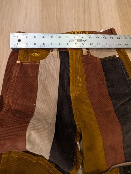 Wrangler Lainey Wilson Corduroy Patchwork Pants Flared Size 27 - Picture 5 of 10